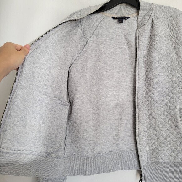 Brooks Brothers Heather Gray Cotton Full Zip Long Sleeve Sweater Jacket Sz Small - Picture 6 of 12